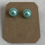 Turquoise Faux Pearl Stud Earrings Button Earrings NWOT