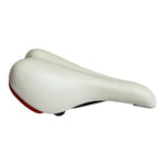 VELO Comfort Hybrid Bike Saddle White Red Accents Steel Synthetic Leather New
