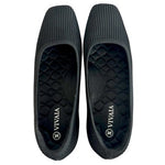 VIVAIA Women’s Black Ribbed Canvas Square-Toe Chunky Heel Pumps Size 5.5-6/EU 36