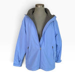Lands End Womens Periwinkle Blue Full Zip Fleece Lined Jacket Size M 10-12 VG