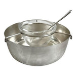 Vintage Silverplate Caviar Server Set Glass Bowl Lid Frame India VG