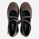 Apex Aetrex Brown Mary Jane Wide Orthotic Comfort Flats Women's Sz 5.5W NIB