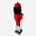 Holiday Home Irish Nutcracker Golfer 15" Wood Handmade Checkered Soldier VG