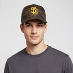 New Era San Diego Padres Subtle Camo 39THIRTY Flex Hat Brown Yellow MLB NWOT