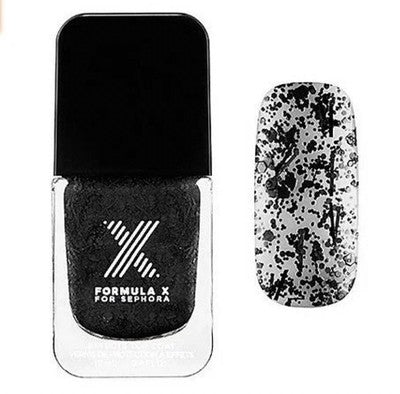 SEPHORA FORMULA X Effects Top Coat Nail Polish BLAST OFF Black Grey New