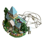 Rabbit & Co Lighted Church Easter Village Porcelain Heart Windows Flowers Fence