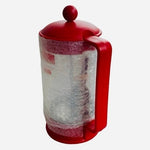 Vintage BODUM French Press 8Cup 34 oz Red Stainless Steel Glass Coffee Maker NIB
