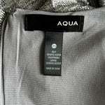 Aqua Silver Textured Ruffle V-Neck Sheath Cocktail Dress Size XS Elegant Party