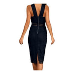 LULUS Dark Blue Lace Halter Sheath Midi Dress Sleeveless Size M NWT