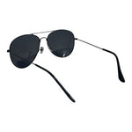 AVIATOR Sunglasses Black Metallic Frame Black Smoke Lens Polarized Sunglasses