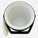 Vintage Rubbermaid Black Ice Bucket 10" White Lid Insulated 1970s Bottle Cooler
