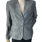 ANN TAYLOR LOFT Silver Grey Long Sleeve Blazer Women’s Button Front Jacket size