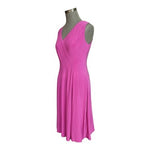 Jones New York  Hibiscus Crepe V-Neck Pleated A-Line Dress Sleeveless Sz 8 NWT