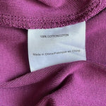 Tory Burch Women Polo Shirt Large Purple Pink Short Sleeve Gold Logo Buttons L