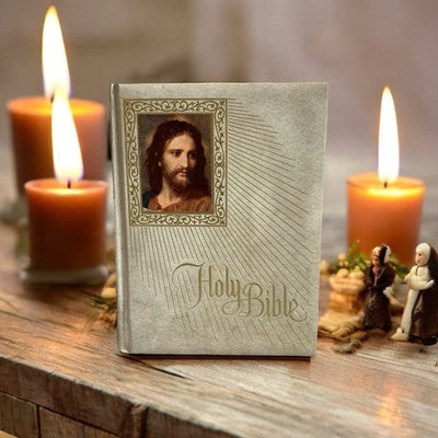 Vintage Fireside Family Edition Catholic Bible Signed Hardcover Holy Bible VG