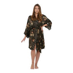 Luxury Batik Silk Blend Floral Kimono Robe Women’s Wrap Robe One Size NIB