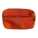 Mandarina Duck Orange Leatherette Toiletry Travel Makeup Bag Excellent Condition