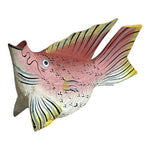 Colorful Hand-Carved Handpainted Wooden Fish Statue Figurine Nautical Home Decor