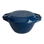 COPCO Blue Enamel Cast Iron Casserole Baker With Lid Dutch Oven Pot 4.25”x9”