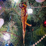 Oversized Gold Glass Cone Teardrop Christmas Ornament Collectible 8 Inch