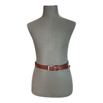 Peruzzi Florence Italy Cognac Brown Genuine Leather Basket Weave Belt 95/110 New