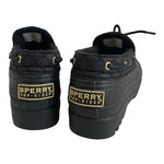 Sperry Top Sider Black Quilted Duck Boots Waterproof Rubber Womens 7.5 VG