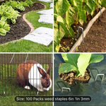 100 Pack 6" Galvanized Landscape Staples 11 Gauge Sod Stakes Ground Pins New