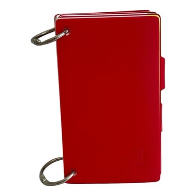 Red Metal Ring Bound Acrylic Mini Notebook Flashcards Memo Pad NWOT