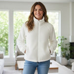 UNIQLO Fluffy Yarn Fleece Jacket Ivory Full Zip Fur Cardigan Women S