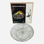 Vintage Indiana Glass Pebble Leaf Egg Hors D'oeuvre 13" Crystal Serving Tray NIB