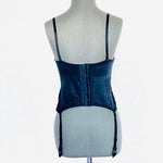 Ballet Women's Black Lace Corset Bodysuit Lingerie 36C Boudoir Padded Bra VG