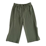 White House Black Market Olive Green Wide Leg Crop High Rise Stretch Pants Sz 8