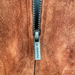 Liz Claiborne Suede Leather Jacket Women’s S Brown Zip Front Collar Jacket VG