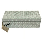 Hotel Collection Large Mirrored Jewelry Box Diamond Pattern Velvet Lined 12x5x4"