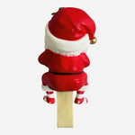 3x Russ Berrie Santa Claus JOY Christmas Stocking Holder Hanger Mantle Vintage