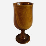 Vintage Mid-Century Modern Hand Carved Wood Goblets Wine Chalices Cups Set of 4