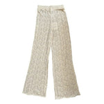 Bohme Crochet Pants Women’s Beige Full Length Boho Pants Size M NWT