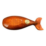 Hand-Carved Wooden Whale Sculpture Barbados Mahogany Polished Figurine 5.5"