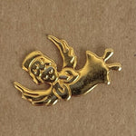 Flying Angel Pin Vintage Gold Plated Christmas Brooch Excellent Condition