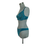 Victoria's Secret Vintage Floral Lace Bra Set Green 36D/L Underwire Lingerie