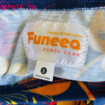 Funeeq Tropical Floral T-Shirt Women's S Multicolor Hawaiian Short Sleeve NWOT
