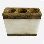 Genuine Marble Travertine Toothbrush Holder 3-Hole Stone Bathroom Vanity