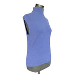 Chicos Silk Blend Ribbed Mock Neck Tank Top Periwinkle Blue Womens Sz 2 M/L VG