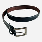 Perry Ellis Portfolio Men's Black Leather Double Stitch Dress Belt Size 36 EXC