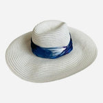 Eugenia Kim Cassidy Satin Trim Fedora Sun Hat Hemp Blend White Womens One Size