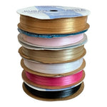 Offray Satin Ribbon Lot 6 Rolls Mixed Colors Gold Pink White Black Craft NOS