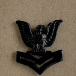 US Navy Rank Insignia Pin Petty Officer Second Class E5 Black Vintage