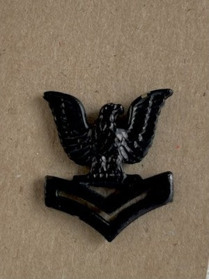 US Navy Rank Insignia Pin Petty Officer Second Class E5 Black Vintage