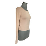 Zara Tan Viscose Long Sleeve Women’s T-Shirt Size M NWOT