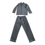 David Archy Cotton Men's Long Button-Down Pants Sleepwear Pajama Set Gray Sz M